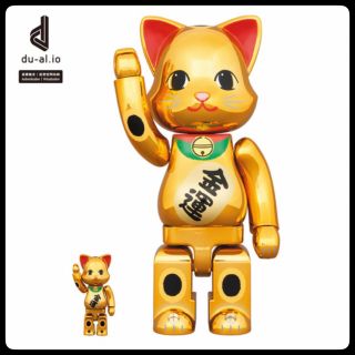 ベアブリック(BE@RBRICK)のNY@BRICK 招き猫 金運 金メッキ 100％ & 400％ ベアブリック(その他)