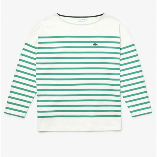 LACOSTE(ラコステ)のラコステ　ボーダー　トップス　緑 レディースのトップス(カットソー(長袖/七分))の商品写真