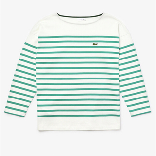 ラコステ(LACOSTE)のラコステ　ボーダー　トップス　緑(カットソー(長袖/七分))