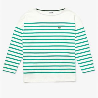 ラコステ(LACOSTE)のラコステ　ボーダー　トップス　緑(カットソー(長袖/七分))