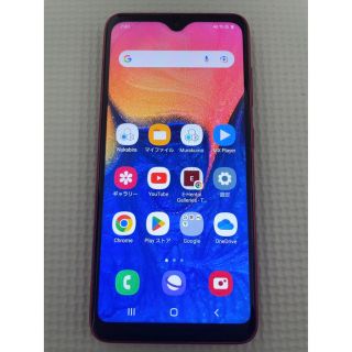 ギャラクシー(Galaxy)の【中古】Galaxy A20 scv46 レッド本体　au端末　SIMロックあり(スマートフォン本体)