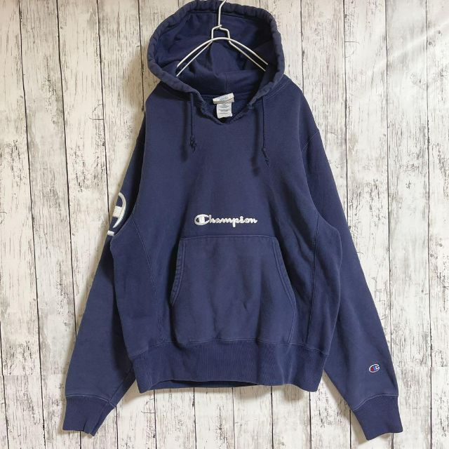 Champion - チャンピオン リバースウィーブ 復刻 青単タグ 紺 XL ボロ