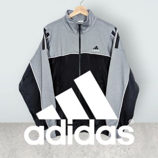 アディダス(adidas)のビンテージアディダス トラックトップ ジャージ グレー/ブラック(ジャージ)