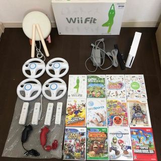 ウィー(Wii)のWiiマリオカート　Wiiフィット　太鼓の達人4人で遊べるセット(家庭用ゲーム機本体)