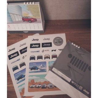 ジープ(Jeep)のJeepカレンダー　Jeepステッカー(ノベルティグッズ)