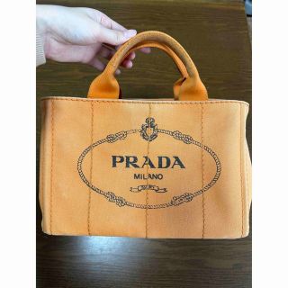 プラダ PRADA ハンドバッグ トートバッグ カナパ　オレンジ　ユニセックス