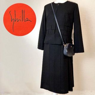 シビラ(Sybilla)の【極美品】シビラ　セットアップ セレモニースーツ ブラックフォーマル L(礼服/喪服)