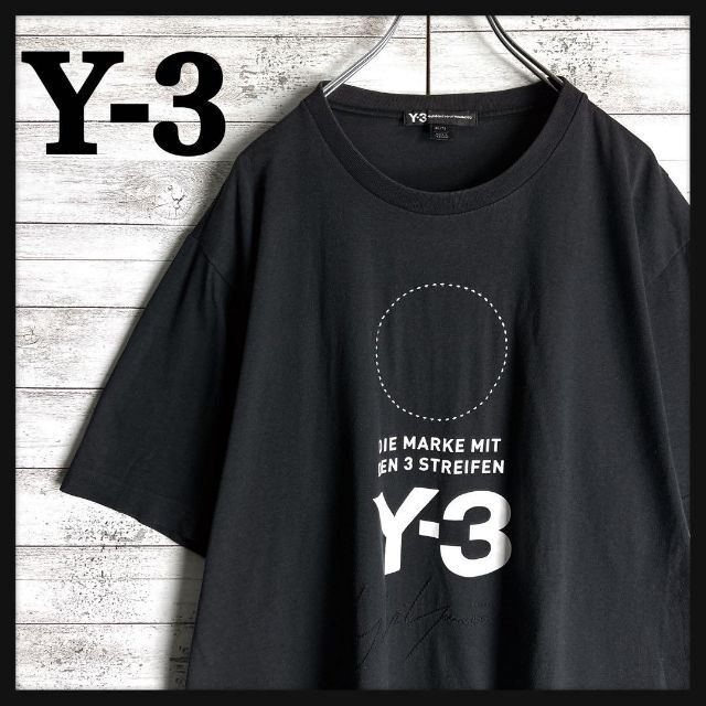 7107【希少XLサイズ】Y-3☆刺繍ロゴビッグロゴ定番カラーtシャツ　美品