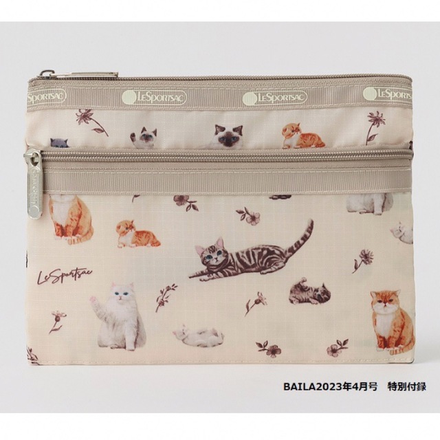 LeSportsac(レスポートサック)のBAILA４月号　癒しの猫柄ポーチ レディースのファッション小物(ポーチ)の商品写真