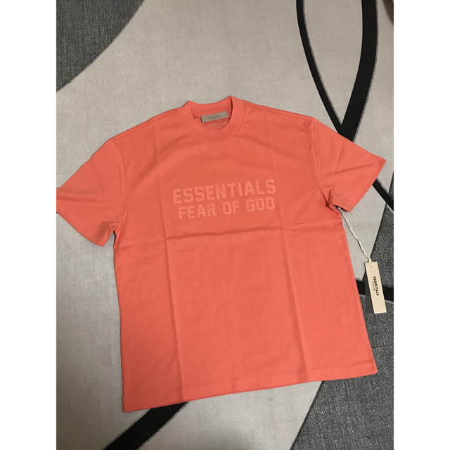 新作FOG Essentials フロントロゴ  Tシャツ CORAL  SSサイズ着丈72身幅59状態