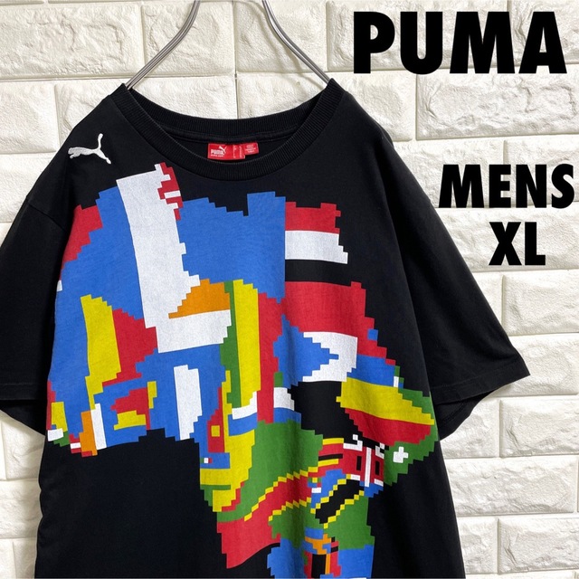 PUMA(プーマ)のPUMA  プーマ　半袖Tシャツ　アフリカ大陸プリント　メンズXLサイズ メンズのトップス(Tシャツ/カットソー(半袖/袖なし))の商品写真