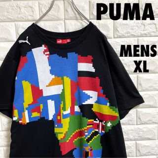 プーマ(PUMA)のPUMA  プーマ　半袖Tシャツ　アフリカ大陸プリント　メンズXLサイズ(Tシャツ/カットソー(半袖/袖なし))