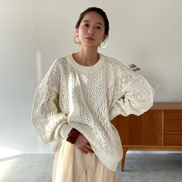 CLANE(クラネ)のクラネ ニット LACE BULKY KNIT レディースのトップス(ニット/セーター)の商品写真