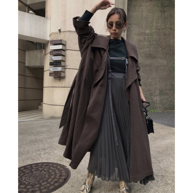 Ameri vintage BIG COLLAR LONG COAT