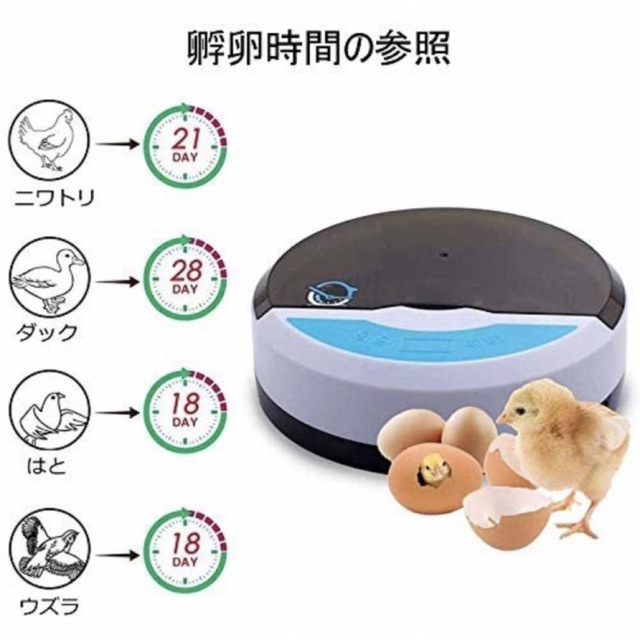 孵化器　孵卵器　インキュベーター　9個　LED点灯　360度照射 日本語説明 その他のペット用品(鳥)の商品写真