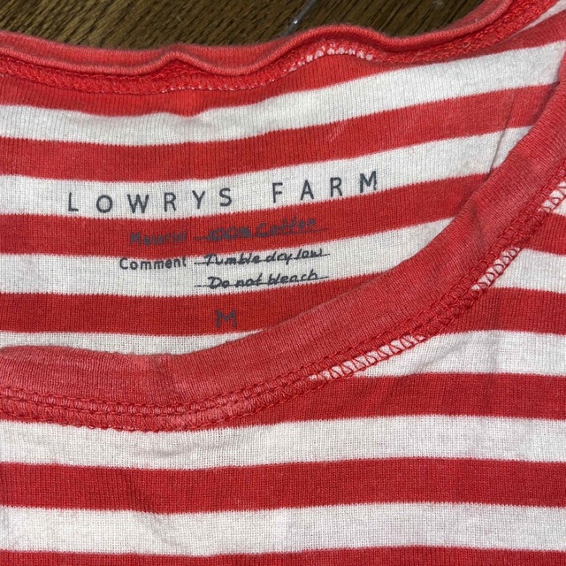 LOWRYS FARM(ローリーズファーム)のローリーズファーム  綿100% Tシャツ　ボーダー　レッド レディースのトップス(Tシャツ(半袖/袖なし))の商品写真