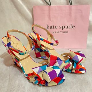 ケイトスペードニューヨーク(kate spade new york)の未使用Kate spadeのリボン華やかウェッジソールサンダル(サンダル)