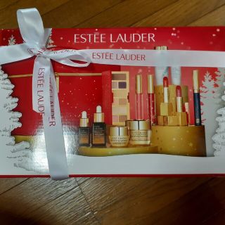 エスティローダー(Estee Lauder)の新品未使用。エスティローダーの口紅とグロス。Xmasコスメのポーチ付き(コフレ/メイクアップセット)