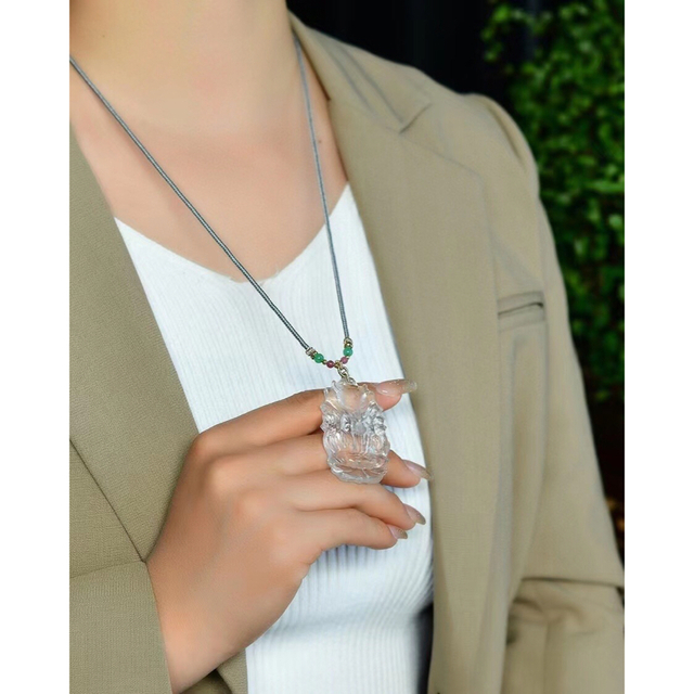 【高級】白水晶 ネックレス 28g レディースのアクセサリー(ネックレス)の商品写真