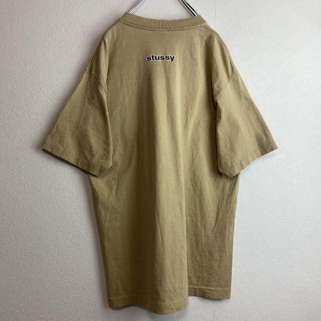 usa製、シングルステッチ】stussy古着ベージュSSリンク90s半袖T 春夏