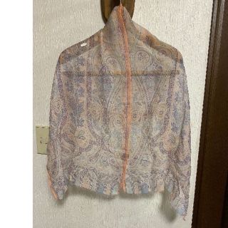 エトロ(ETRO)のエトロ　シルク100%ペールピンクペイズリースカーフ(未使用、実家保管品)(バンダナ/スカーフ)