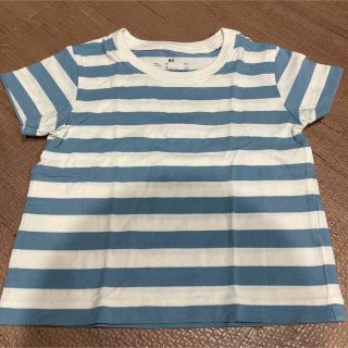 ムジルシリョウヒン(MUJI (無印良品))の無印良品  ボーダー半袖Tシャツ80cm  ブルー  男の子(Ｔシャツ)