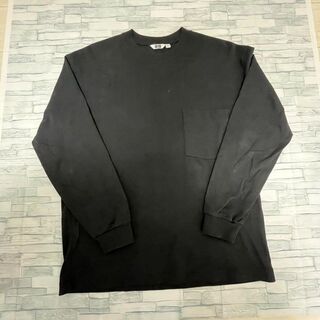 ユニクロ(UNIQLO)のUNIQLO 長袖　シャツ　長袖Tシャツ　ロンT 黒　ブラック(Tシャツ/カットソー(七分/長袖))