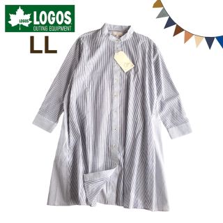 ロゴス(LOGOS)の❤️専用【LL】ロゴスデイズ ストライプ 切替え ワンピース 長袖(ひざ丈ワンピース)