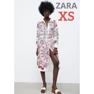 ザラ(ZARA)の新品ZARA エンブロイダリーロングシャツXS(ロングワンピース/マキシワンピース)