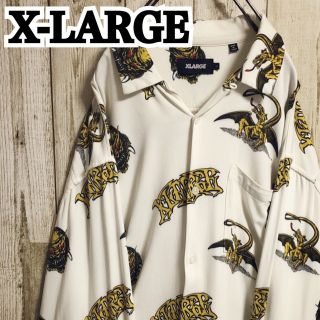 エクストララージ(XLARGE)のエクストララージ CREATURES 表記L 総柄 オープンカラー シャツ(シャツ)