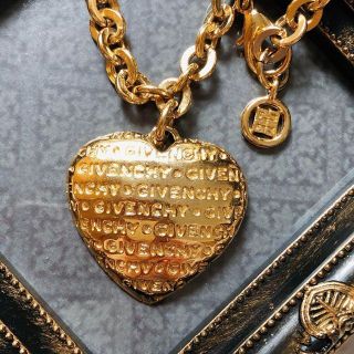 GIVENCHY - GIVENCHY ヴィンテージ ネックレス ハート ロゴ 総柄 希少
