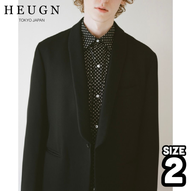 新品 HEUGN ユーゲン ショールカラー ジャケット BLACK