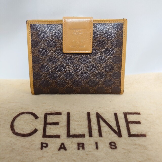 CELINE マカダム柄 二つ折り財布 がま口