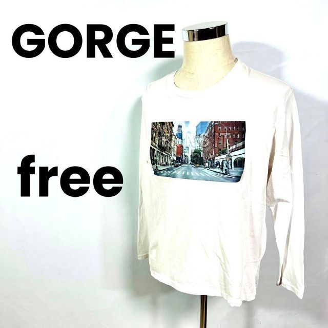 GORGE(ゴージ)のGORGE ゴージ　メンズ　ロングTシャツ　立体プリント　freeサイズ メンズのトップス(Tシャツ/カットソー(七分/長袖))の商品写真
