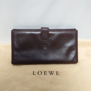 ロエベ(LOEWE)の美品 LOEWE 二つ折り長財布 Wジップ ダークブラウン(長財布)