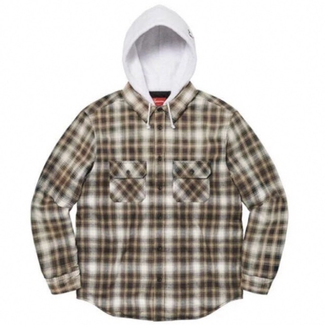 supreme  Hooded Flannel zip up Shirt XL