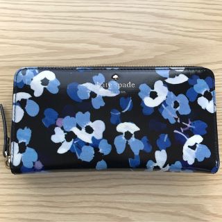 ケイトスペードニューヨーク(kate spade new york)のKate Spade 長財布　花柄　ストライプ　エナメル(財布)