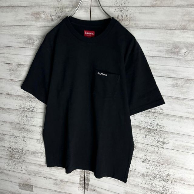 7177 【人気デザイン】シュプリーム☆ワンポイントロゴ定番カラーtシャツ　美品