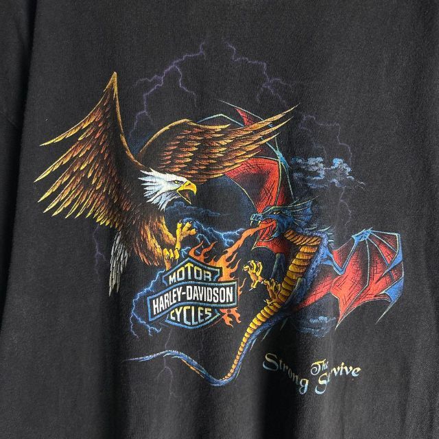 90´s ハーレーダビッドソン 半袖 Tシャツ ビッグサイズ L レアカラー-