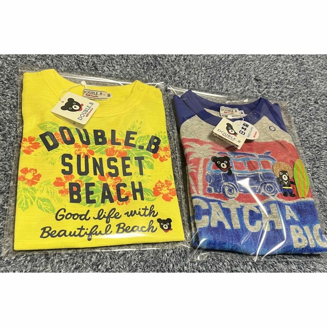 mikihouse(ミキハウス)の新品　ダブルビー　Tシャツ　2点セット　80 キッズ/ベビー/マタニティのベビー服(~85cm)(Ｔシャツ)の商品写真
