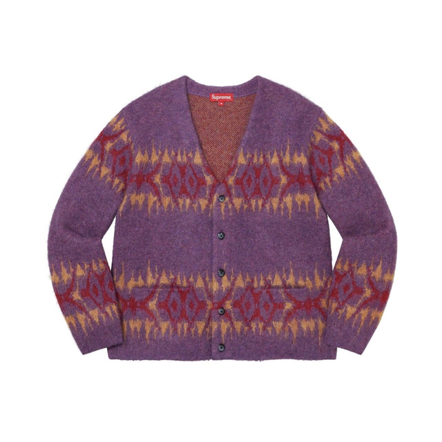 XL 紫 Supreme Abstract Stripe Cardigan 新品