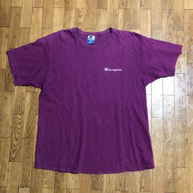 Champion(チャンピオン)の90s USA製 champion Tシャツ 紫 Lサイズ 古着　ヴィンテージ メンズのトップス(Tシャツ/カットソー(半袖/袖なし))の商品写真