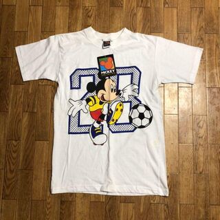 ディズニー(Disney)の新品未使用 90〜00s Disney Tシャツ 白 M mickey サッカー(Tシャツ/カットソー(半袖/袖なし))