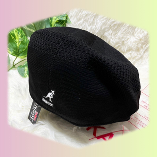 セール　大人気　KANGOL ベレー帽　メッシュ　韓国　ハンチング　黒(ハンチング/ベレー帽)