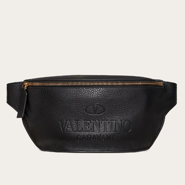 VALENTINO ヴァレンチノ ボディバッグ ブラック レザー - ボディーバッグ
