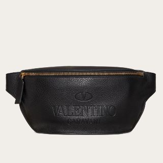 ヴァレンティノ(VALENTINO)のVALENTINO ヴァレンチノ ボディバッグ ブラック レザー(ボディーバッグ)