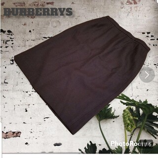 バーバリー(BURBERRY)のバーバリーズ BURBERRYS  ウール100%膝丈スカート 茶系 サイズ L(ひざ丈スカート)