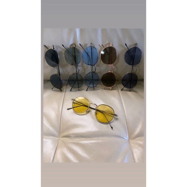 高級 ボストン 丸 丸サングラス イエロー サングラス めがね 海外 メンズ メンズのファッション小物(サングラス/メガネ)の商品写真