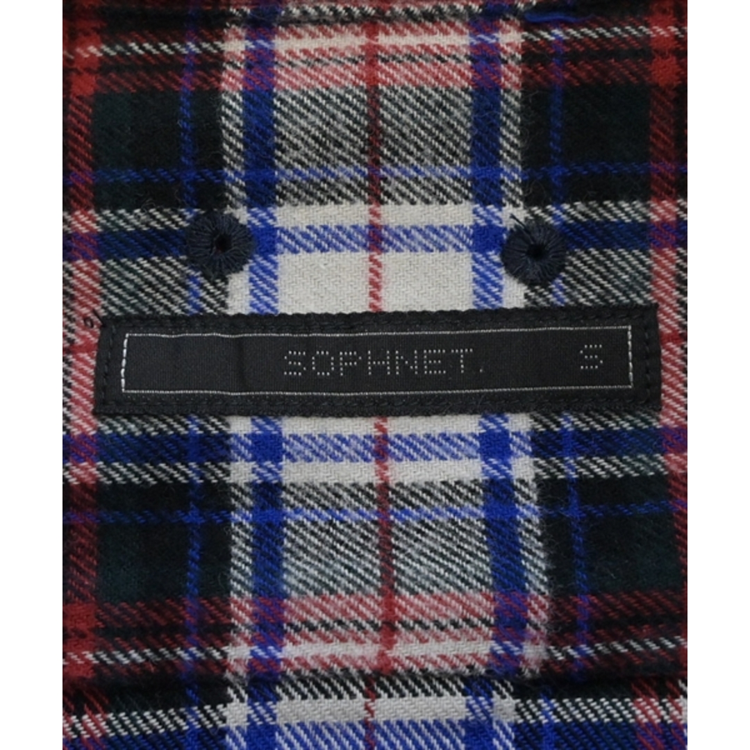 SOPHNET. ソフネット カジュアルシャツ S 赤x紺x白(チェック)