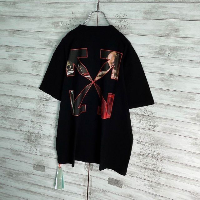7228【タグ付き】オフホワイト☆両面プリント定番カラーtシャツ入手